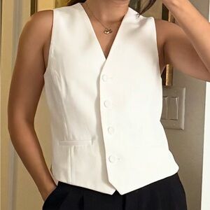 Zara White Vest